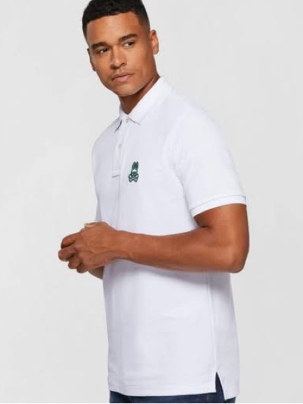Psycho Bunny White Polo Shirt - Size Small